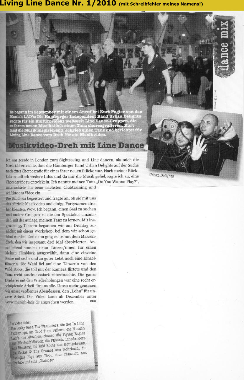 Living Line Dance Nr. 1/2010 (mit Schreibfehler meines Namens!)